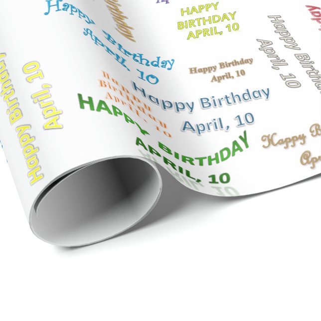 April, 10 Birthday Gift Wrapping Paper (Roll Corner)