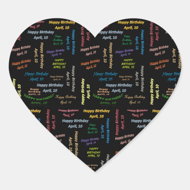 April, 10 Birthday Sticker (Front)