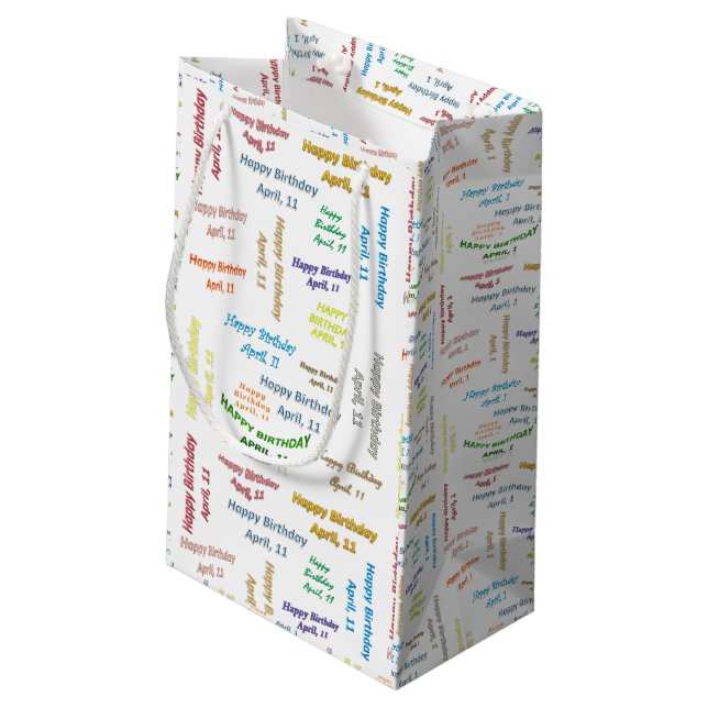 April, 11 Birthday Gift Bag (Back Angled)