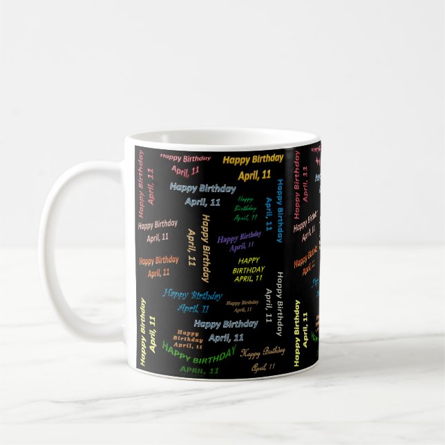 April, 11 Birthday Mug (Left)