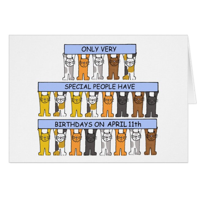 April 11th Birthday Cats (Front Horizontal)