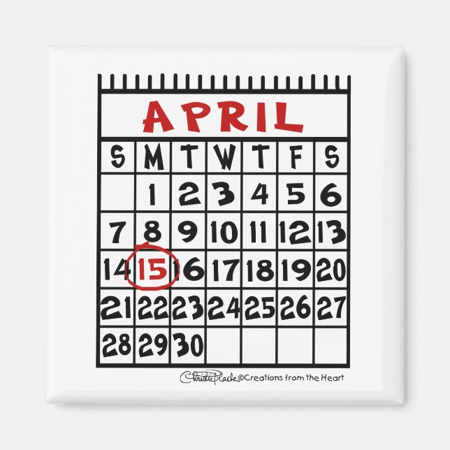 April 15-Tax Humour Magnet (Front)