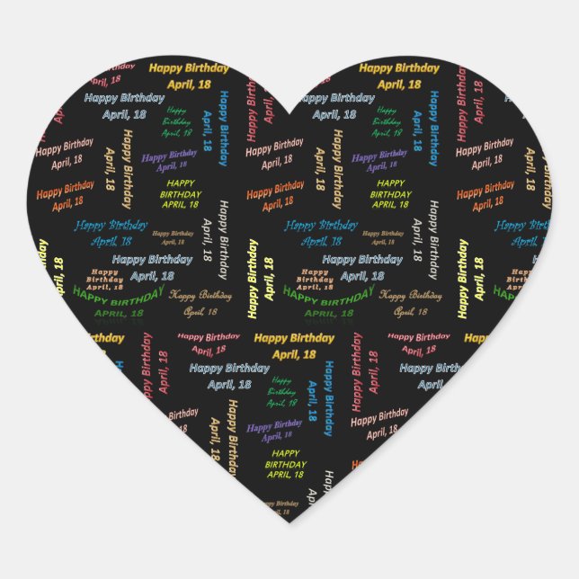 April, 18 Birthday Sticker (Front)