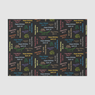 April, 18 Birthday Tissue Paper