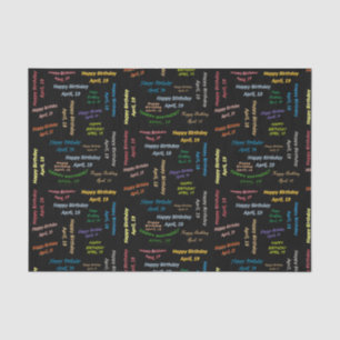 April, 19 Birthday Tissue Paper