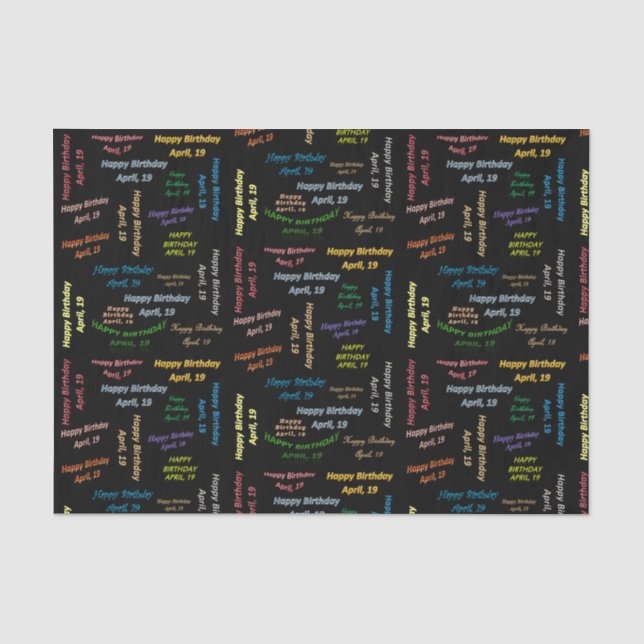 April, 19 Birthday Tissue Paper (Front)