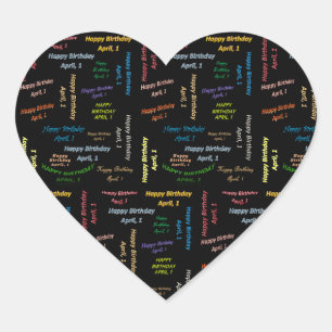 April, 1 Birthday Sticker