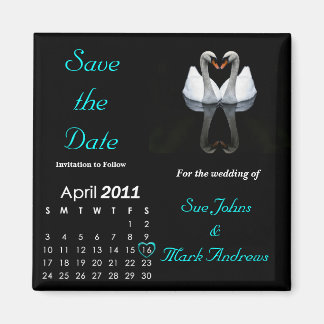 April 2011 Save the Date, Wedding Announcement Magnet