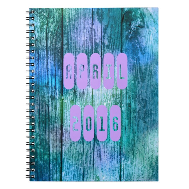 April 2016 Purple Turquoise Month Monthly Notebook (Front)