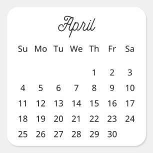 April 2027 Flex Start Calendar Square Sticker