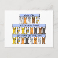 April 20th Birthday Cute Cartoon Cats