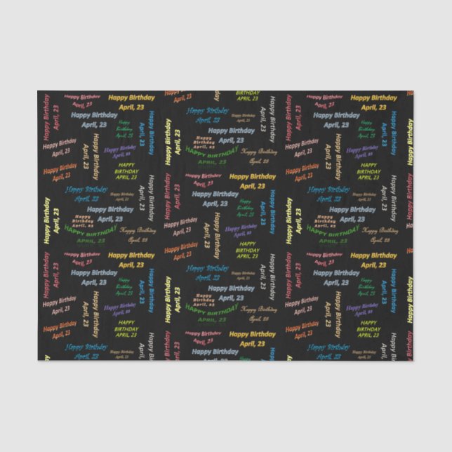 April, 23 Birthday Tissue Paper (Front)