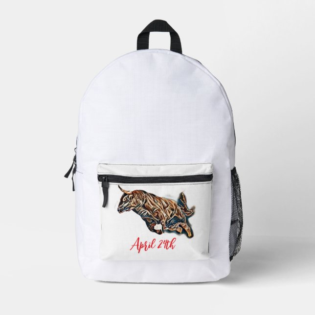 April 24th printed backpack (Front)