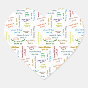 April, 26 Birthday Sticker