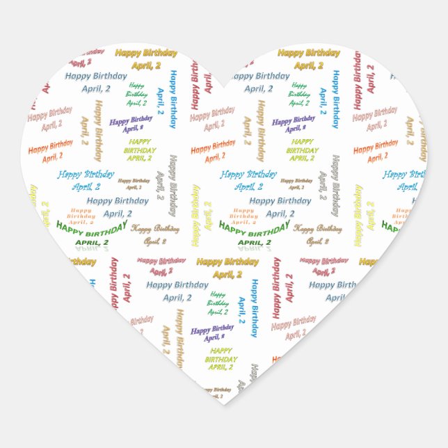 April, 2 Birthday Sticker (Front)