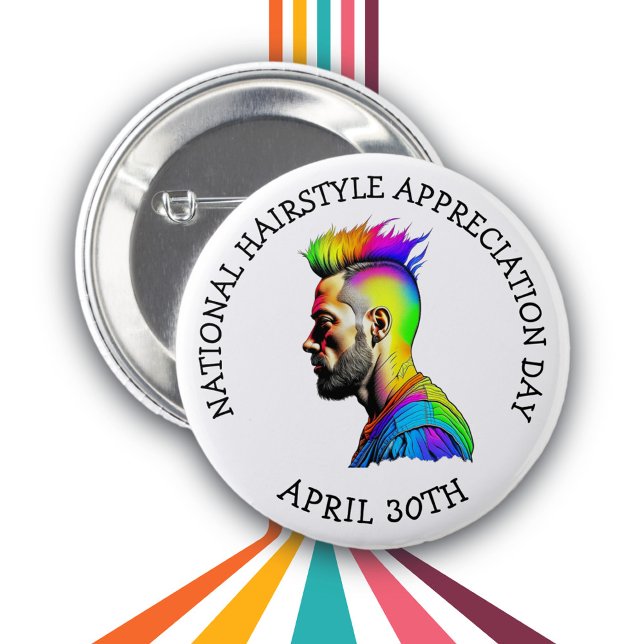 April 30th is Hairstyle Appreciation Day   6 Cm Round Badge (Creator Uploaded)