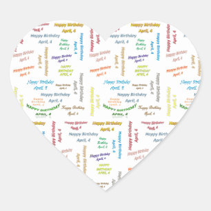 April, 4 Birthday Sticker