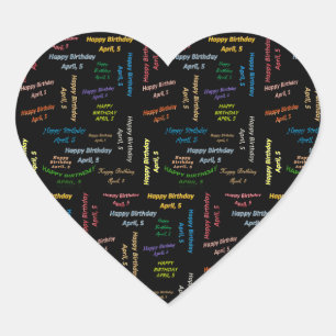 April, 5 Birthday Sticker