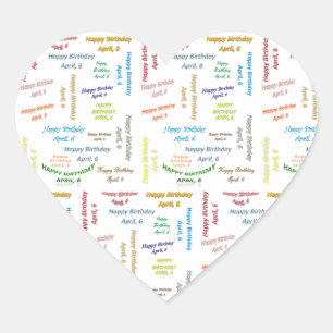 April, 6 Birthday Sticker