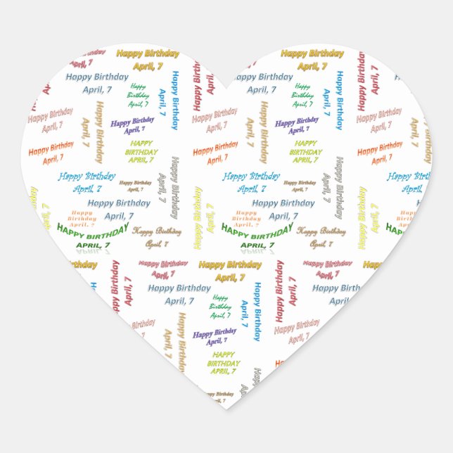 April, 7 Birthday Sticker (Front)