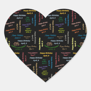 April, 8 Birthday Sticker