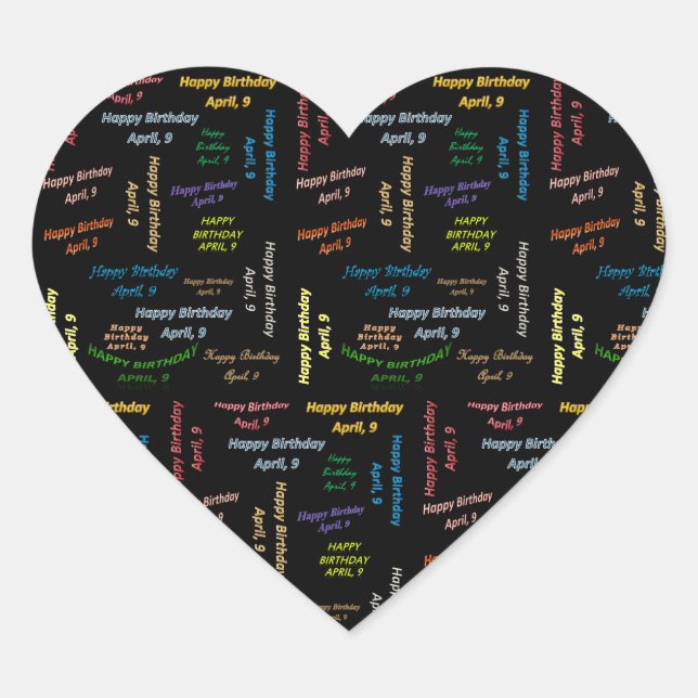 April, 9 Birthday Sticker (Front)