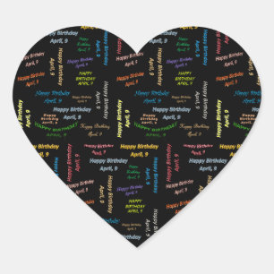 April, 9 Birthday Sticker