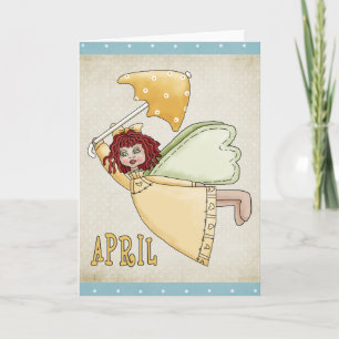 April Angel Blank Greeting Card