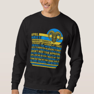 April Aries Facts Zodiac Sign Sunflower Astrology Sweatshirt