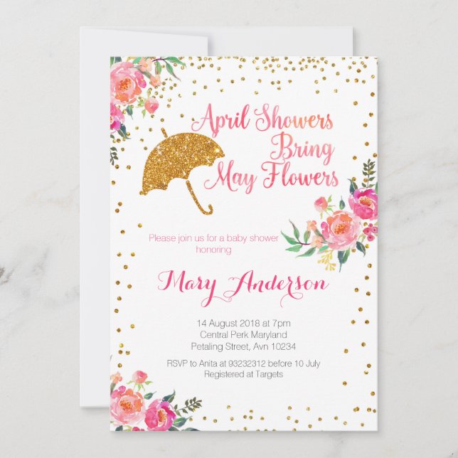 April baby showers invitation (Front)