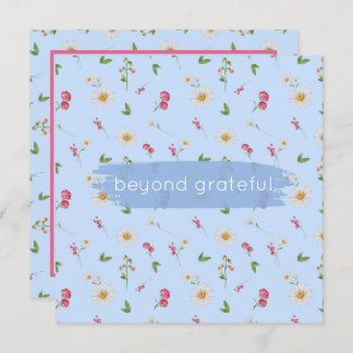 April Birth Flowers Daisy Sweet Pea Grateful Thank You Card