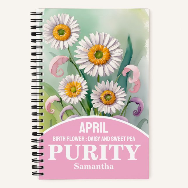April Birth Month Flower Christian Journal (Front)