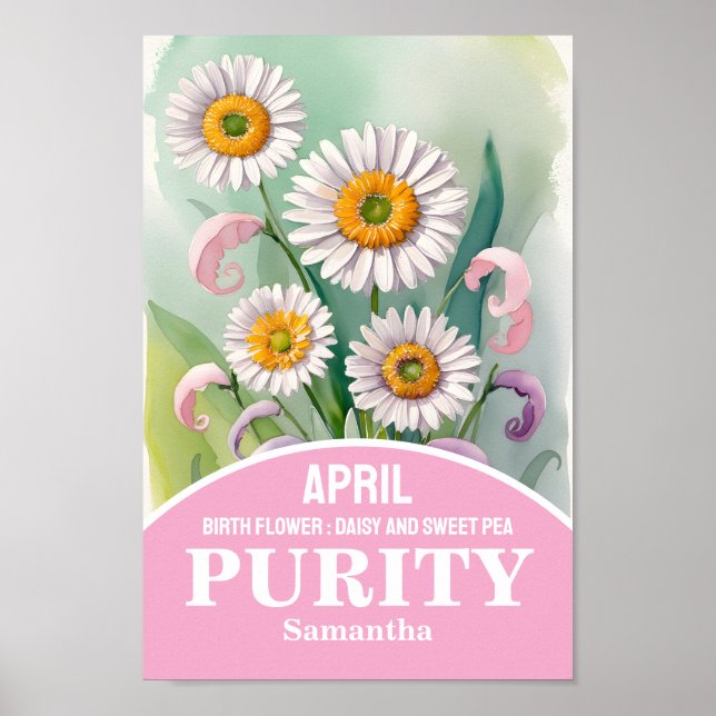 April Birth Month Flower Christian Wall Art (Front)