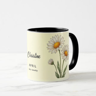 April Birth Month Flower Custom Coffee Mug