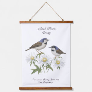 April Birth Month Flower Daisy Cherished Birthday Hanging Tapestry