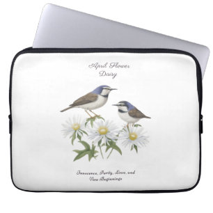 April Birth Month Flower Daisy Cherished Birthday Laptop Sleeve