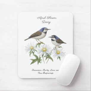 April Birth Month Flower Daisy Cherished Birthday Mouse Mat