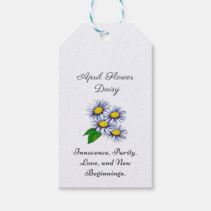 April Birth Month Flower Daisy Fresh and Simple Gift Tags