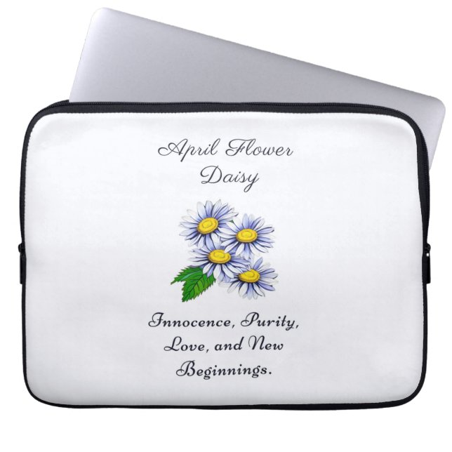 April Birth Month Flower Daisy Fresh and Simple  Laptop Sleeve (Front)