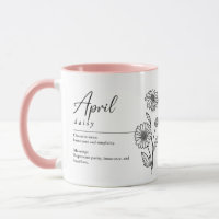 April Birth Month Flower Daisy Minimalist