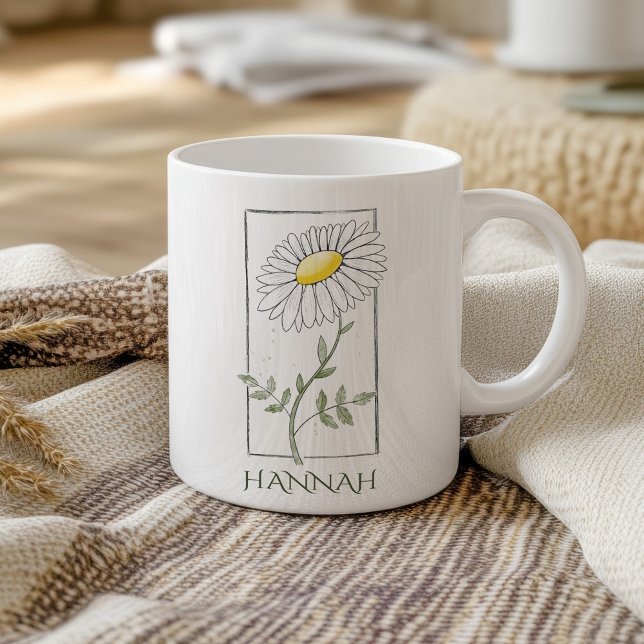 April Birth Month Flower Yellow Daisy Coffee Mug (Creator Uploaded)