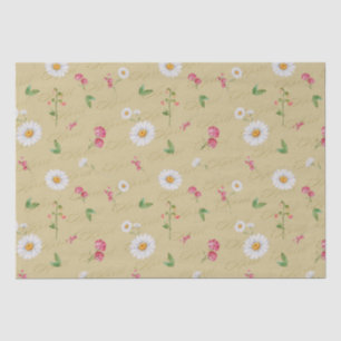 April Birth Month Flowers Daisy Sweet Pea Tissue Paper