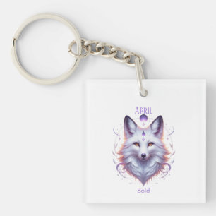 April Birth Month Spirit Animal Fox Key Ring