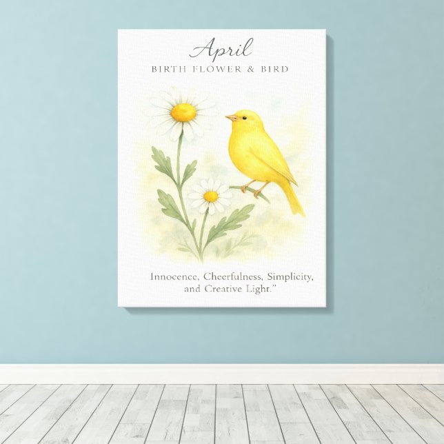 April Birthday Bible Verse Cross and Resurrection  Canvas Print (Insitu(Wood Floor))