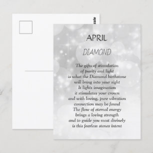 April Birthday Birthstone Diamond  Postcard