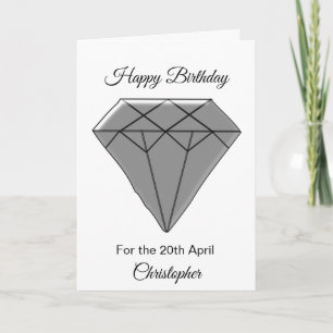 April Birthday Card - Diamond