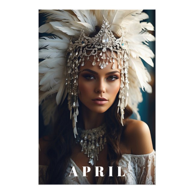 *~ APRIL BIRTHDAY DIAMOND Boho Women AP53  Photo Print (Front)