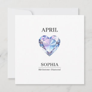 April Birthstone Birthday Name Diamond Card
