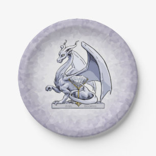 April Birthstone Dragon: Diamond Paper Plate