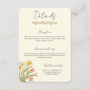 April Blossom Daffodil Wedding Enclosure Card